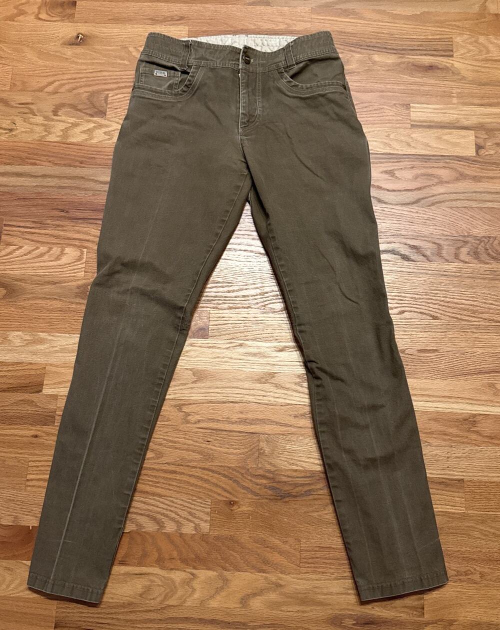 Kuhl The Law Jeans Pants 33x34 Olive Khaki Canvas Hiking Outdoor Utility Sports